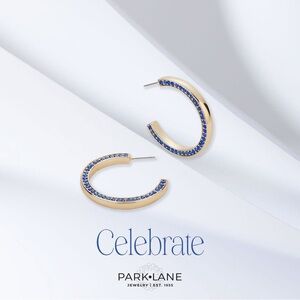 Park Lane Celebrate Earrings - Gold and Blue Crescent Earrings